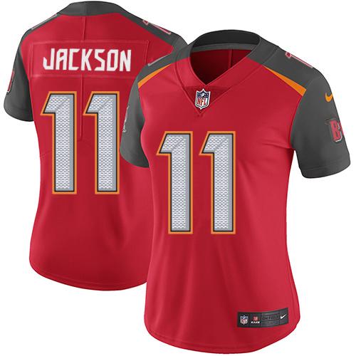 Nike Buccaneers #11 DeSean Jackson Red Team Color Women's Stitched NFL Vapor Untouchable Limited Jersey - Click Image to Close